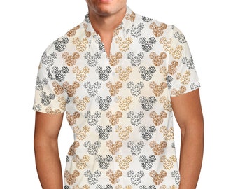 Safari Mickey Ears - WDW Animal Kingdom Inspired Men's Button Down Short-Sleeved Shirt in Xs - 5XL - RUSH AVAIL!