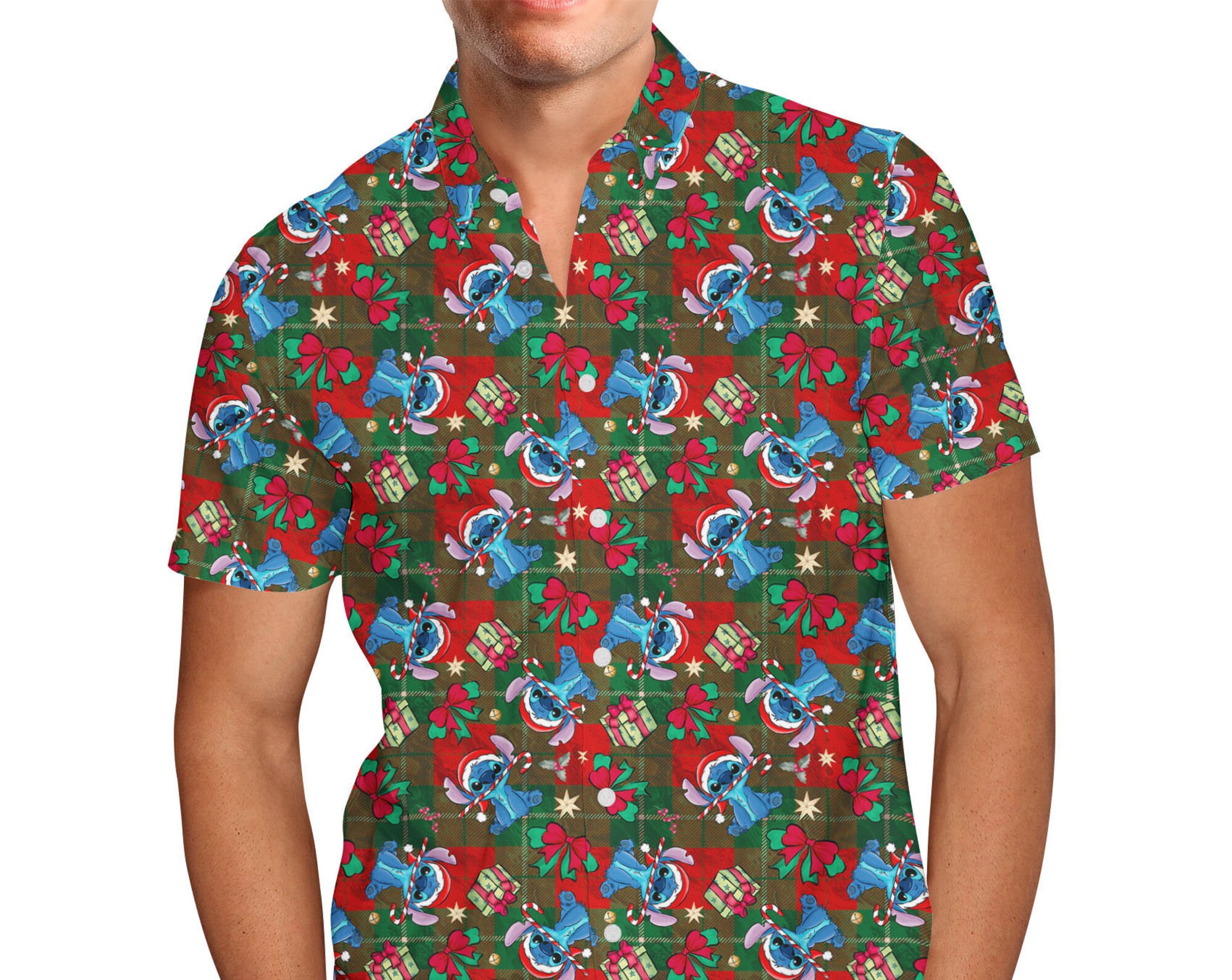 Happy Stitch Christmas Disney Hawaiin T Shirt