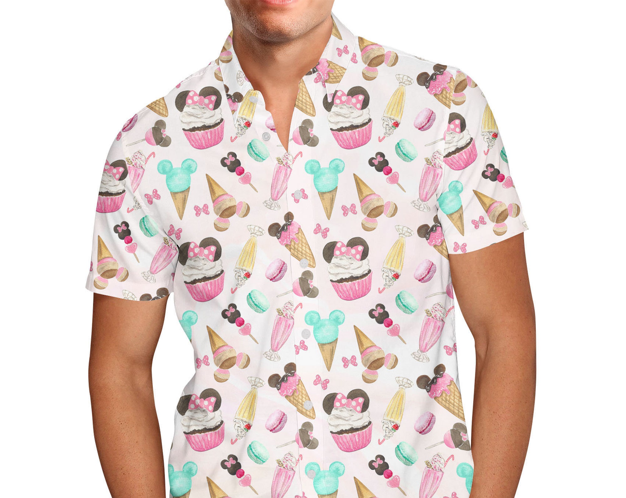 Mouse Ears Snacks in Pastels Disney Hawaiin T Shirt