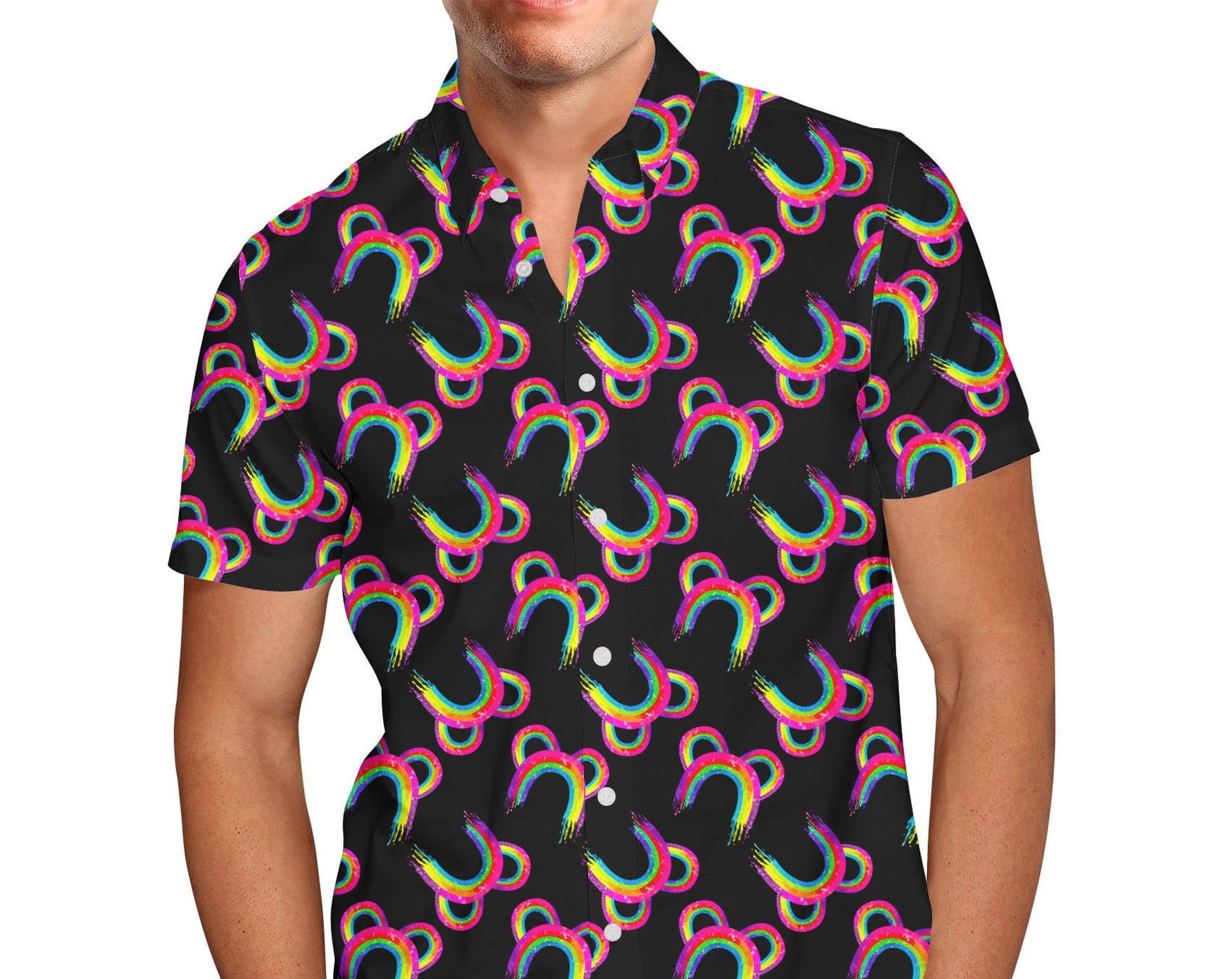 Mouse Ears Rainbows Disney Hawaiin T Shirt
