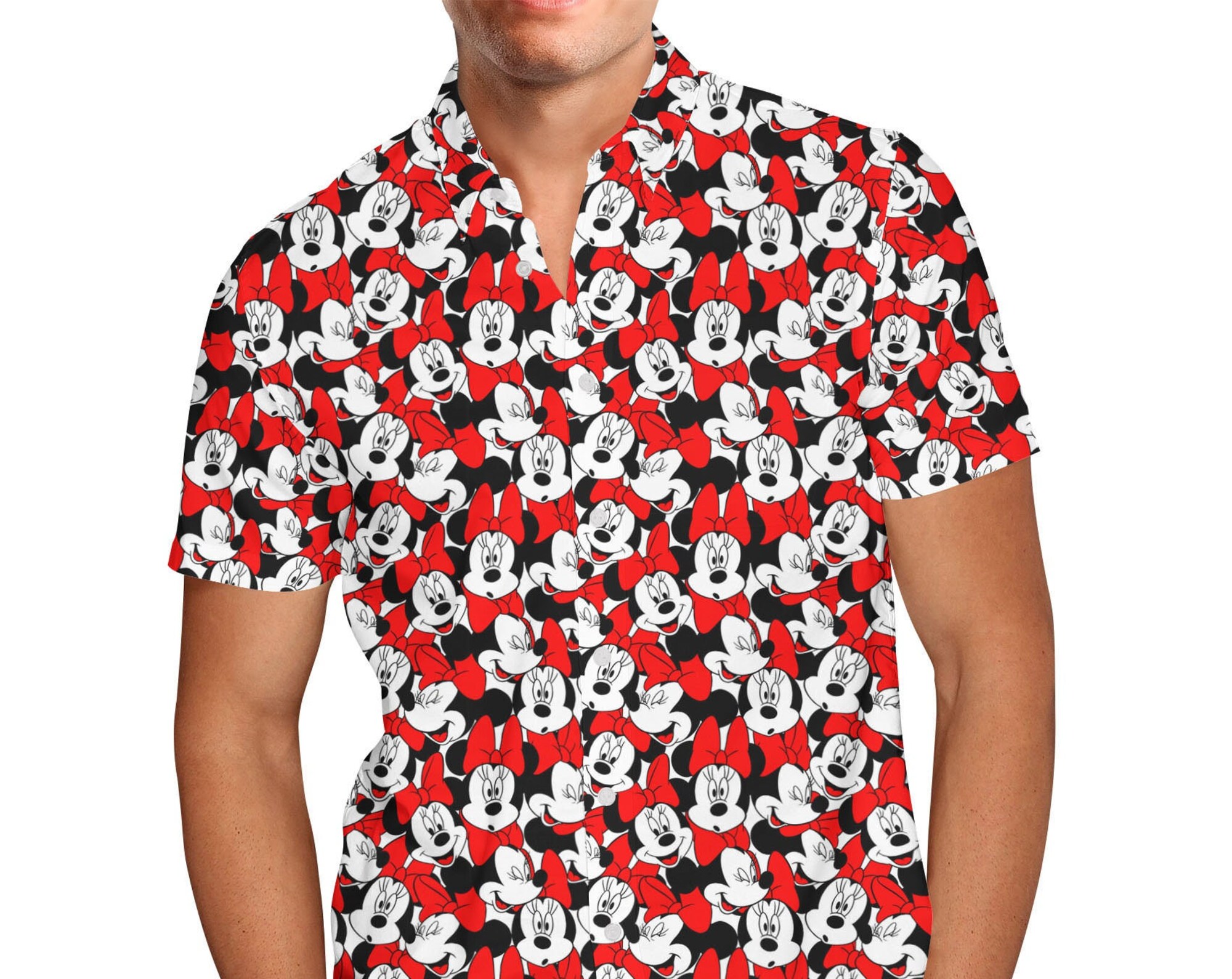 Many Faces of Minnie Mouse Disney Hawaiin T Shirt