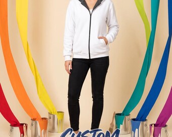 Custom Print Unisex Sherpa Fleece Zip-Up Hoodie - Choose Any Print - S-7XL