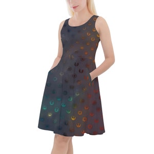 Galaxy Far Away - Theme Park Inspired Skater Dress With Pockets in Xs - 5XL - RUSH AVAIL!