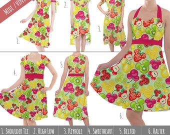 Walt Disney World Inspired Midi Dress in XS 5XL Vintage Retro Inspired WDW Park Hopper