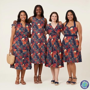 hawaiian midi dresses for women Mid-length Hawaiian Floral Dresses| Aloha Shirts Club