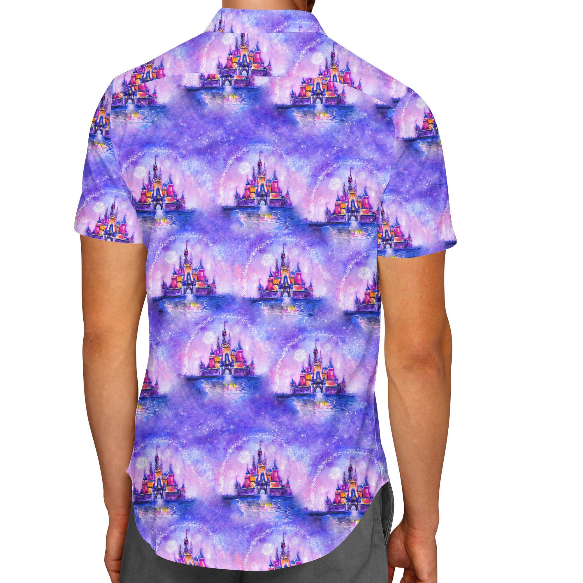 Watercolor Disney Castle Disney Hawaiin T Shirt