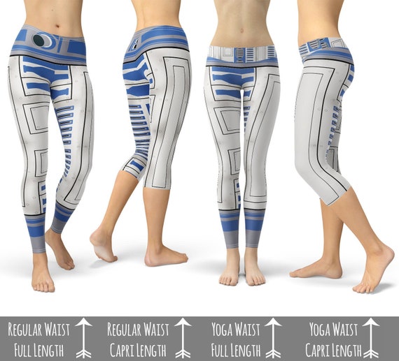 Little Blue Droid SW Space Wars R2D2 Inspired Leggings in Capri or