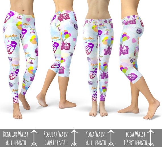 Carl & Ellie UP Inspired Theme Park Leggings in Capri or Full Length,  Sports Yoga Winter Styles in Sizes XS 5XL -  Hong Kong