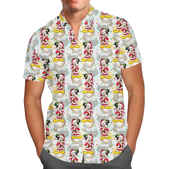 Mickey mouse button down shirt best sale mens
