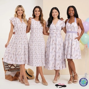 Sweet Springtime Minnie & Daisy - Disney Inspired Midi Dress in XS–7XL