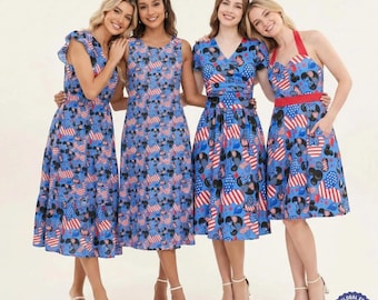 Mickey's Fourth of July - Disney Inspired Midi Dress in XS–7XL