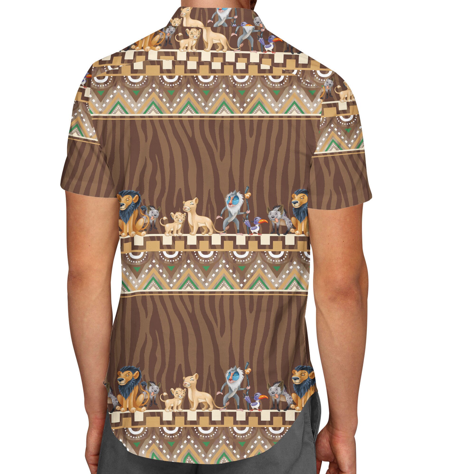 Tribal Stripes Lion King Inspired Disney Hawaiin T Shirt