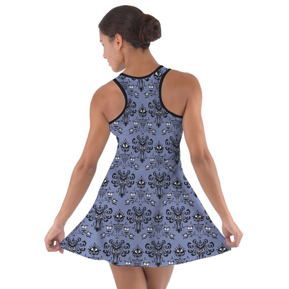 Haunted Mansion Wallpaper Sleeveless Dress Flared Short