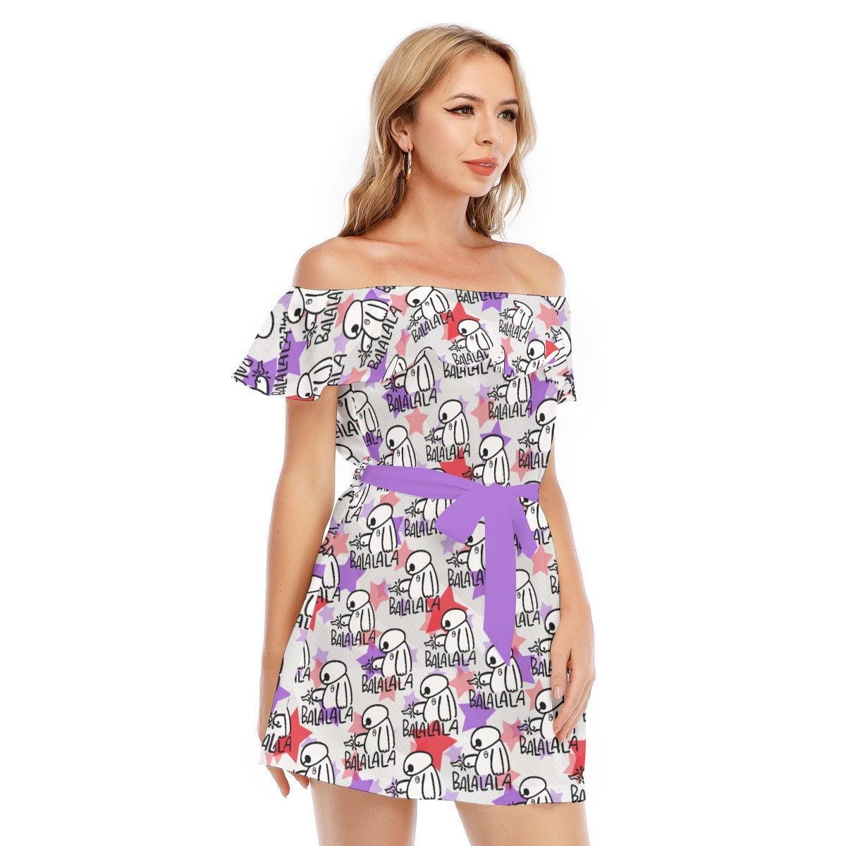 Discover Baymax Balala Big Hero 6 Inspired - Disney Inspired Summer Off-shoulder Ruffle Dress, Mother's Day Gift