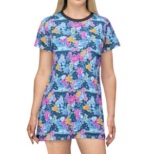 Bright Tropical Whimsy - Steamboat Mickey - Women&#39;s T-Shirt Dress (Made in USA)