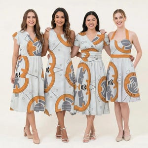 Vestido midi Little Round Droid - Inspirado na Disney, tamanhos do XS ao 7XL (Nova Edição Global)