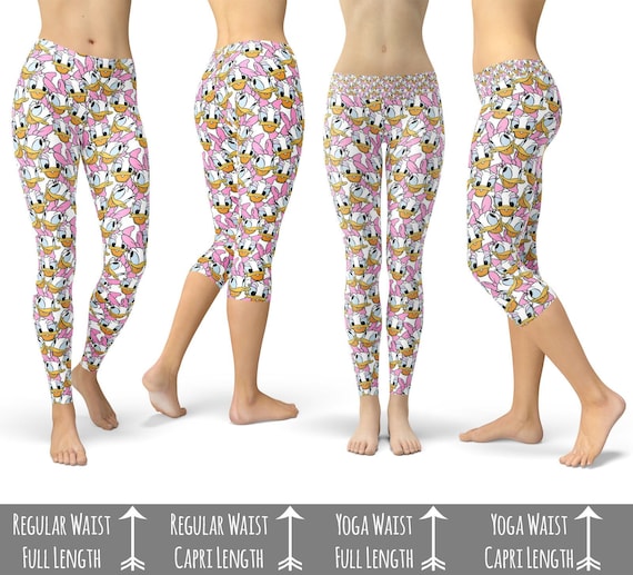 Many Faces of Daisy Duck Theme Park Inspired Leggings in Capri or