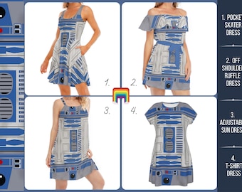 Little Blue Droid - Disney Inspired Summer Dress in XS–5XL (New Global Edition)