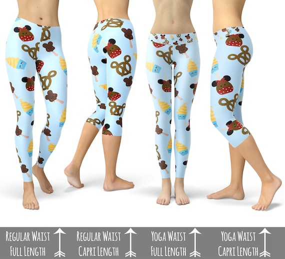 Snack Goals Theme Park Inspired Leggings in Capri or Full Length, Sports  Yoga Winter Styles in Sizes XS 5XL 