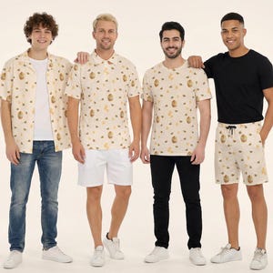 Hunny Pots Winnie The Pooh Inspired - Camisa de botão, shorts, polo e camiseta masculina inspirada na Disney, nos tamanhos PP a 8XG (Nova Edição Global)