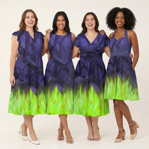 Forest of Thorns Maleficent Villains Inspired - Disney Inspired Midi Dress in XS–7XL (New Global Edition)