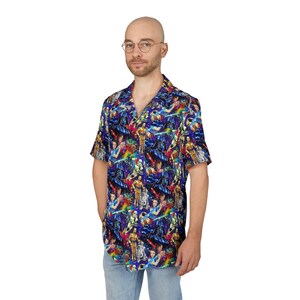 Skywalker Saga - Herren Button-Down Kurzarm-Taschen-Shirt (Hergestellt in den USA)