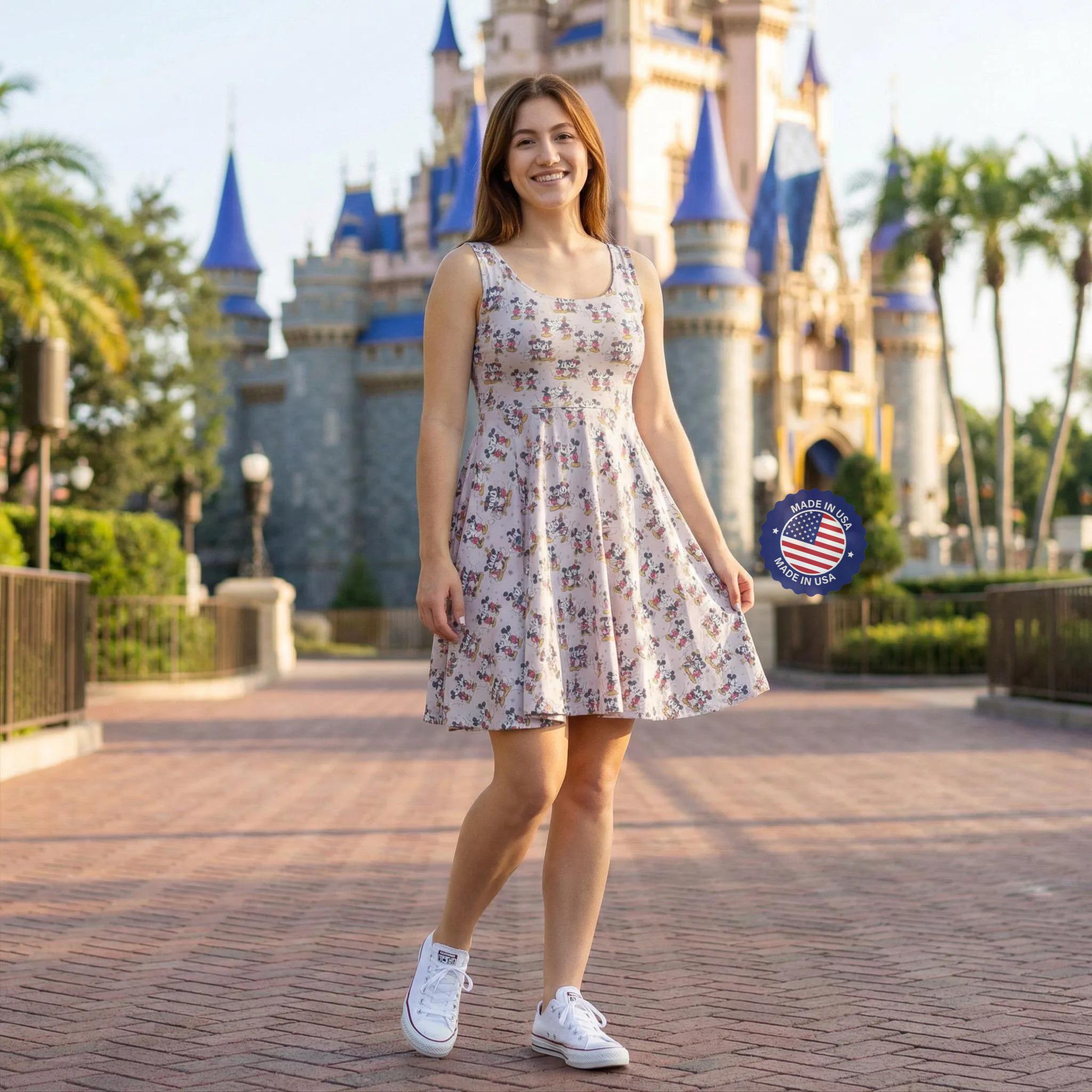 mickey skater dress Mickey Skater Dress Disney Athletic Park Dress for Women Sleeveless,  Stretchy, Magical Vacation Outfit, Disney Outfit Disney Athletic