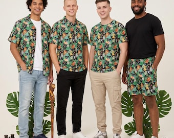 Watercolor Lion King Jungle - Disney Inspired Men's  Button Down Shirt, Shorts, Polo, T-shirt in XS–8XL
