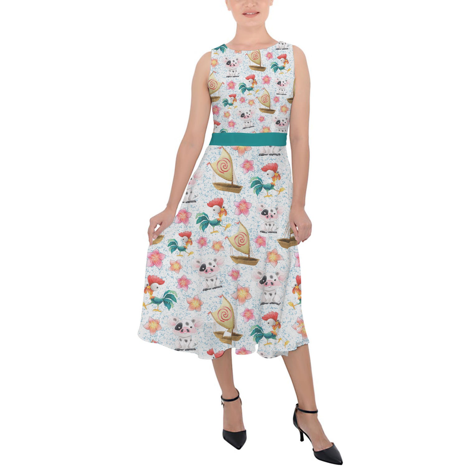 Heihei And Pua Disney Inspired Moana Midi Dress In Xs 5xl Etsy Sweden