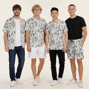 Nightmare Sketches Halloween Inspired - Disney Inspired Men's  Button Down Shirt, Shorts, Polo, T-shirt in XS–8XL (New Global Edition)