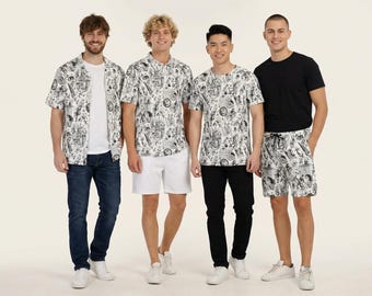 Nightmare Sketches Halloween Inspired - Disney Inspired Men's  Button Down Shirt, Shorts, Polo, T-shirt in XS–8XL (New Global Edition)