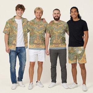 Disneyland Vintage Map - Disney Inspired Men's  Button Down Shirt, Shorts, Polo, T-shirt in XS–8XL (New Global Edition)