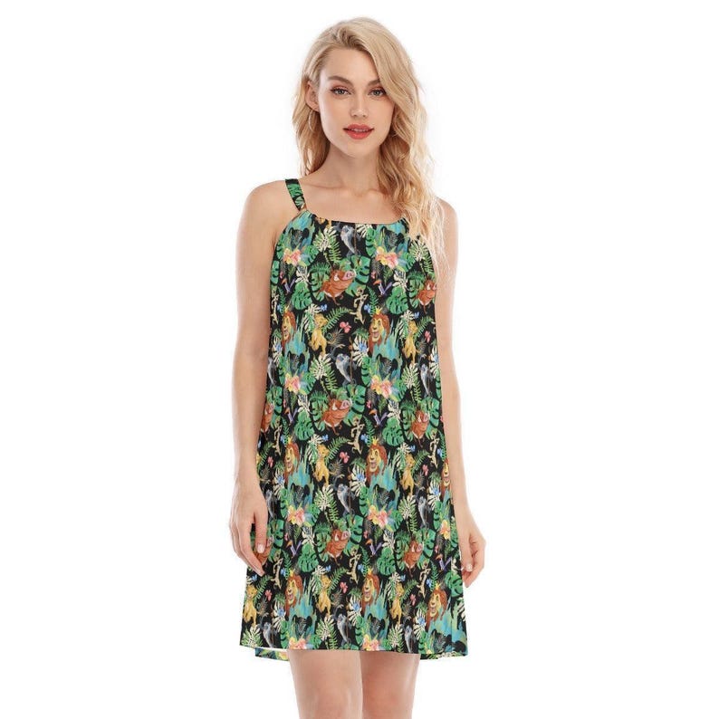 Watercolor Lion King Jungle - Disney Inspired Summer Dress in XS–5XL 3. Adjustable Sundress