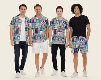 Fantasyland Vintage Attraction Posters - Disney Inspired Men's  Button Down Shirt, Shorts, Polo, T-shirt in XS–8XL (New Global Edition)