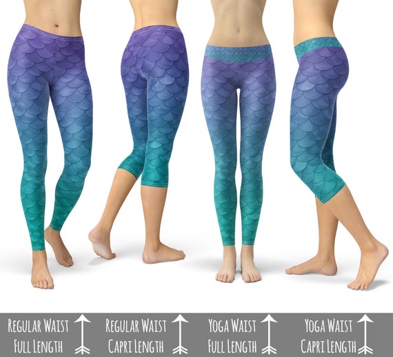 Ariel Mermaid Theme Park Inspired Leggings in Capri or Full Length