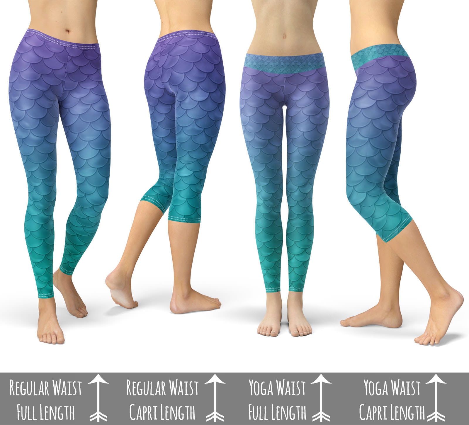 Ariel Mermaid Disney Inspired Leggings In Capri Or Full España