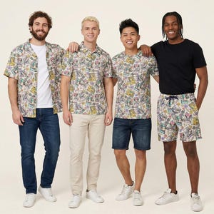 Mouse & Friends Garden Seed Packets - Disney Inspired Men's  Button Down Shirt, Shorts, Polo, T-shirt in XS–8XL (New Global Edition)