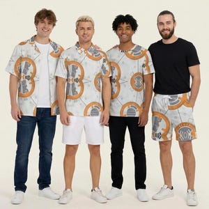 Little Round Droid - Disney Inspired Men's  Button Down Shirt, Shorts, Polo, T-shirt in XS–8XL (New Global Edition)