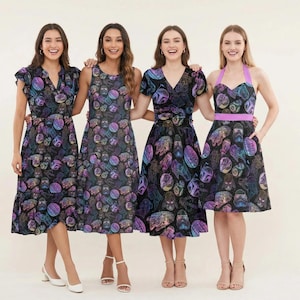 Vestido midi inspirado na Disney com mandalas em aquarela de Star Wars, tamanhos do XS ao 7XL (Nova Edição Global)