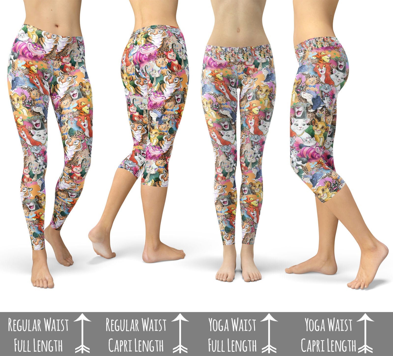 Cats of Disney Disney Animals Inspired Leggings in Capri or Etsy