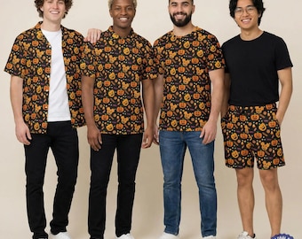 Calabazas de Mickey de Halloween - Camisa de manga corta, pantalones cortos, polo y camiseta para hombre inspiradas en Disney, disponibles en tallas XS–8XL