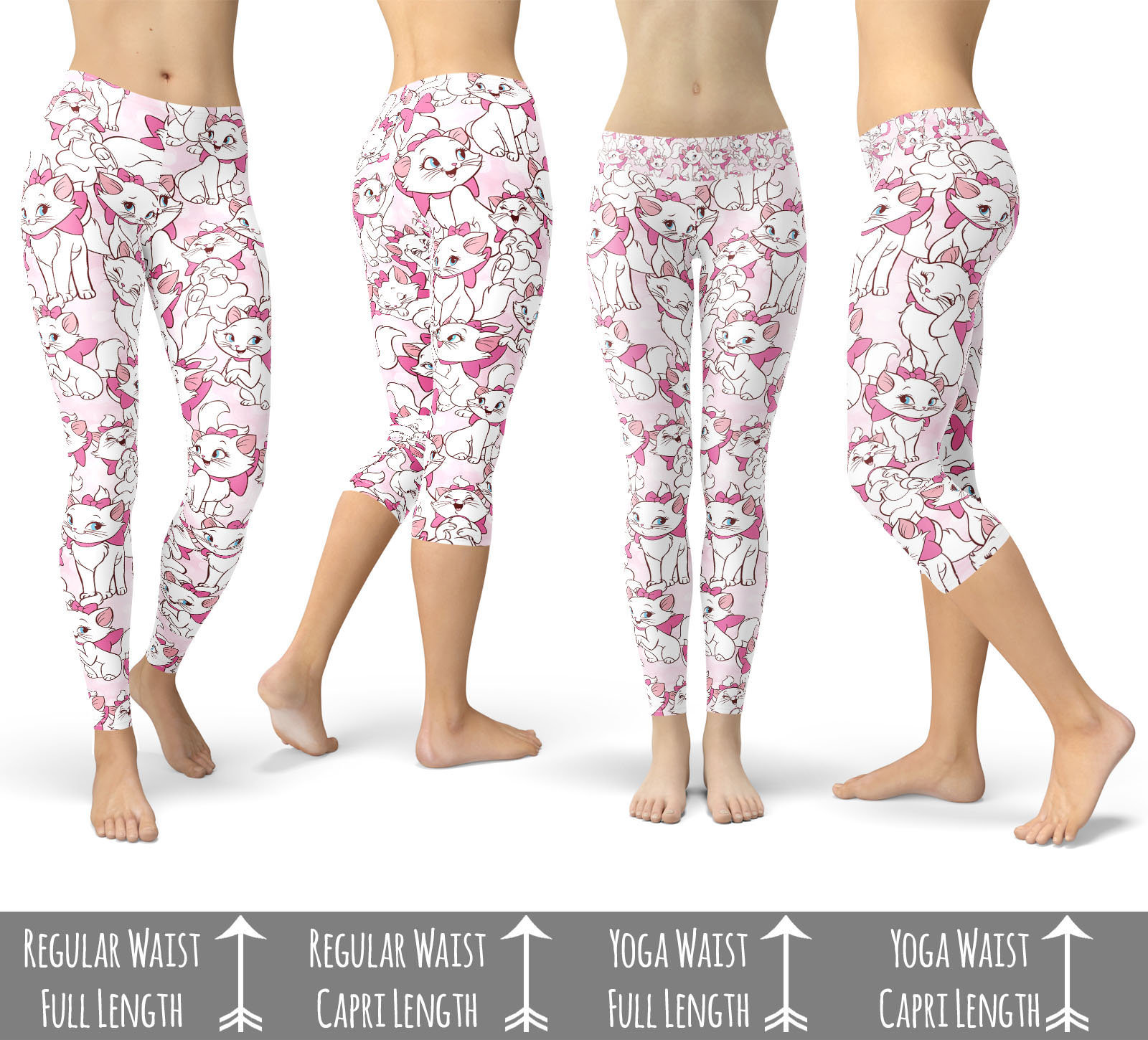 Marie with her Pink Bow - Disney Aristocats Inspired Leggings