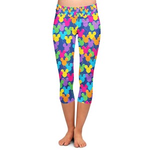 Mickey Ears Balloons Theme Park Inspired Leggings in Capri or Full Length, Sports Yoga Winter Styles in Sizes XS 5XL image 7