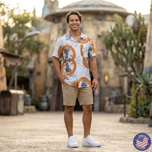 Little Round Droid - Disney Men’s Button Down Shirt 2XS-6XL (Unisex, Made in USA)