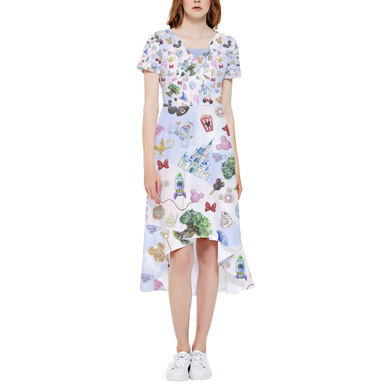 Walt Disney World Inspired Midi Dress in XS 5XL Vintage Retro Inspired WDW Park Hopper