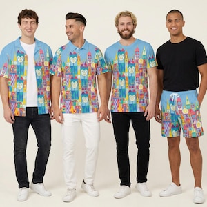 Its A Small World Geïnspireerd door Disney Parks: door Disney geïnspireerd herenshirt, shorts, poloshirt, T-shirt met knoopsluiting voor heren in XS–8XL (nieuwe wereldwijde editie)