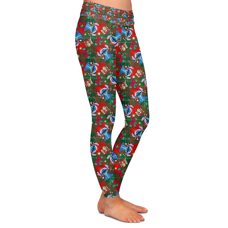 Happy Stitch Christmas Disney Inspired Leggings in Capri or - Etsy