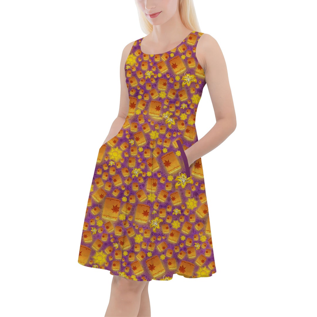 Square Collar Lantern Bubbles Sleeve Skater Party Mini Dresses