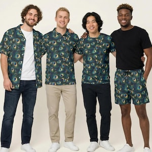 Animal Print - Peacock - Disney Inspired Men's  Button Down Shirt, Shorts, Polo, T-shirt in XS–8XL