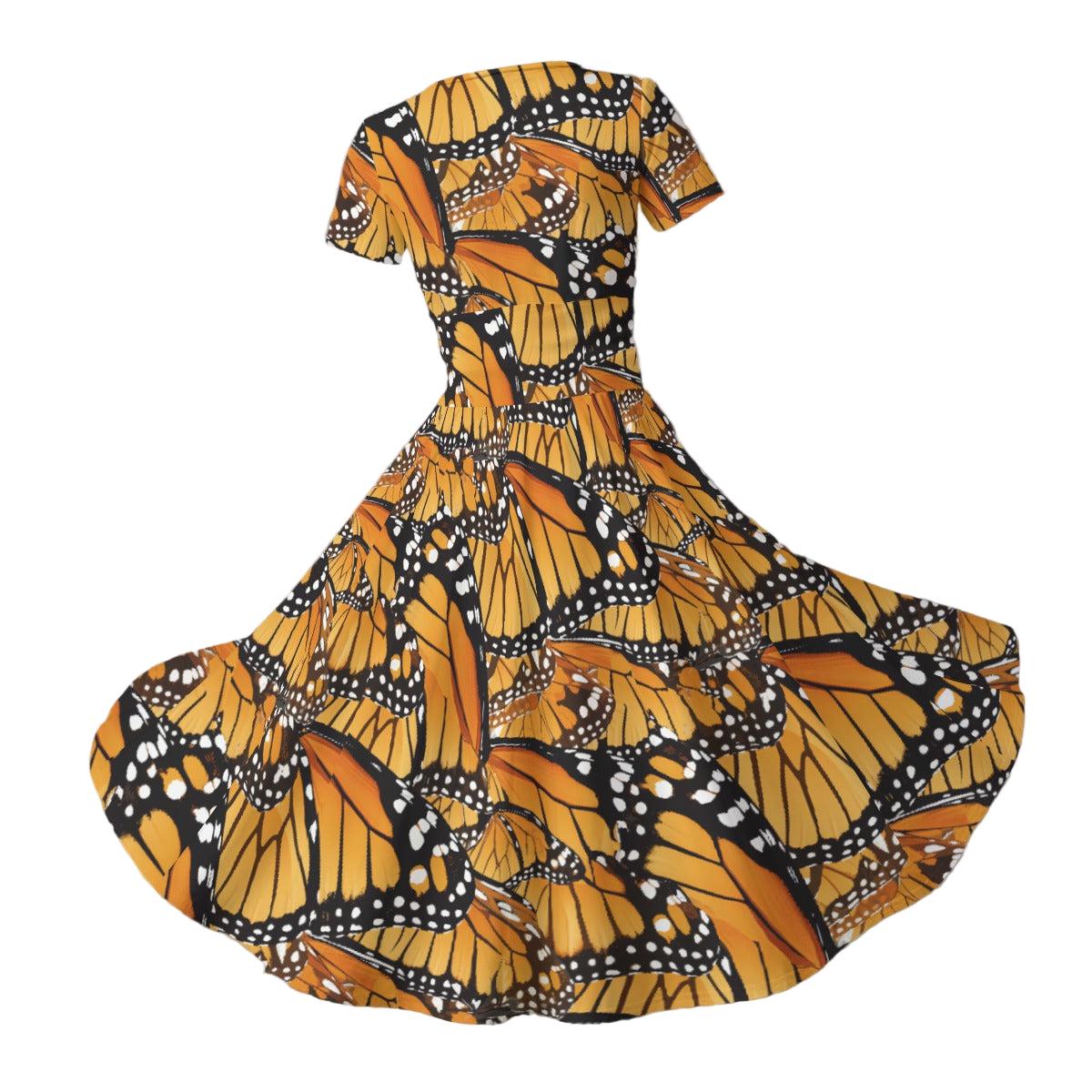 monarch butterfly dress Animal Print - - Disney Inspired Midi in XS–7XL Elegant Light Blue Satin attr-1054-10313 lasting colours SIZE:40 Dead